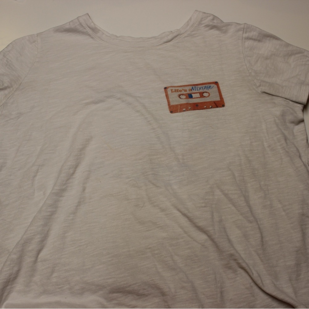 OLD NAVY WOMEN'S LIFE'S A MIXTAPE SLUB-KNIT T-SHIRT TEE TOP